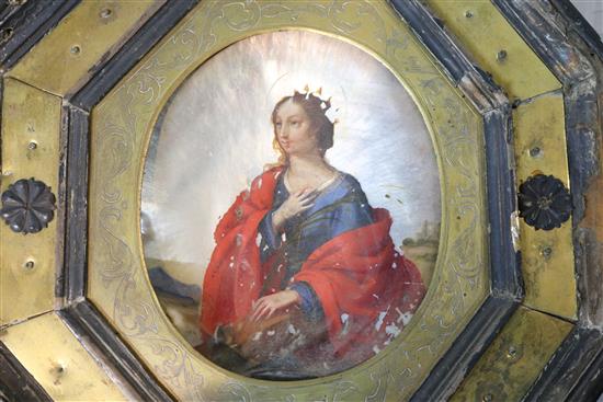 An early 18th century Spanish portrait on mother of pearl